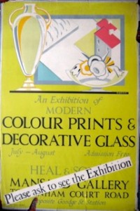 Heals Mansard Gallery prints and glass