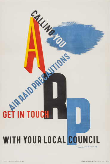 KAUFFER, Edward McKnight ARP lithograph in colours, 1938,