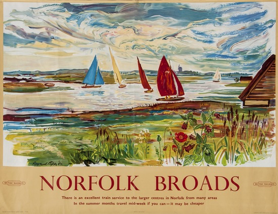 PIPER, Raymond NORFOLK BROADS railway poster
