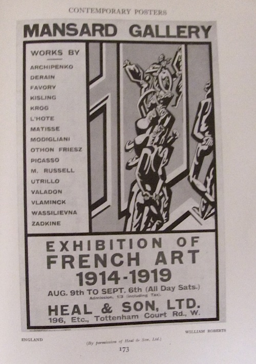 William Roberts Mansard Gallery poster from McKnight Kauffer art of the poster