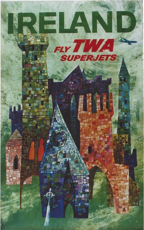 David Klein Ireland TWA travel poster