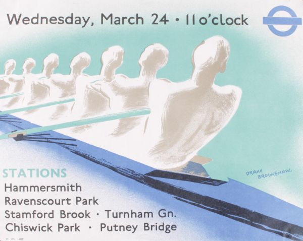 PErcy Drake Brookshaw poster boat race London Transport 1937