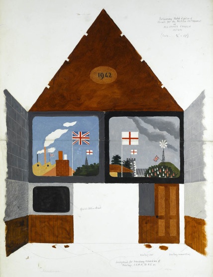 Kenneth Rowntree design for mural british restaurant in acton