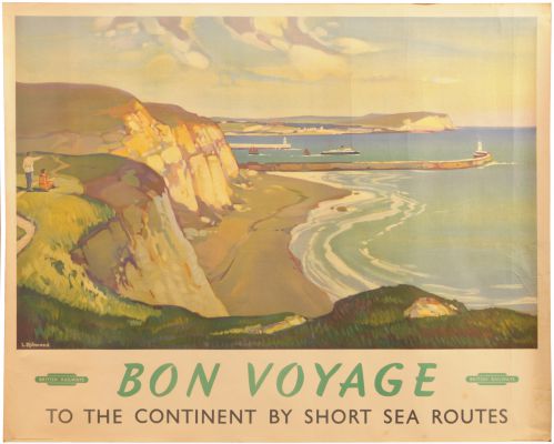 Bon Voyage British railways short sea routes poster