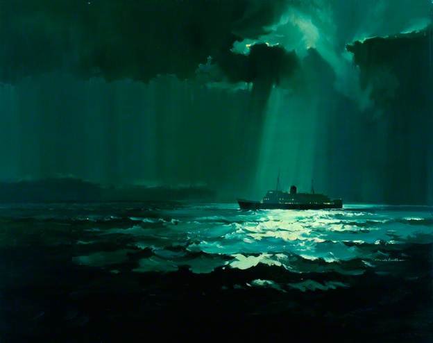 Ireland at Night Claude buckle artwork oil painting railway poster