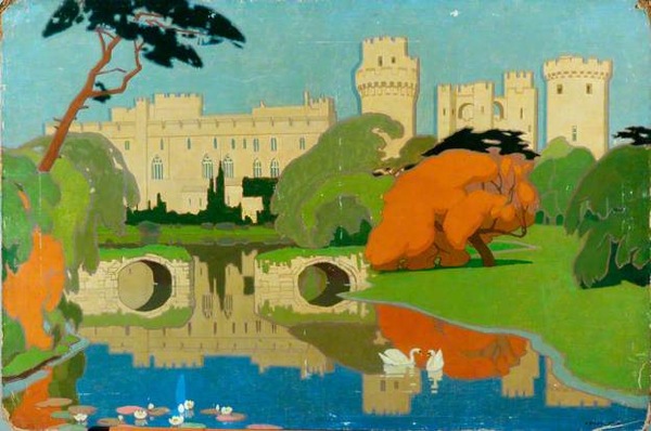 Adrian Scott Stokes Warwick Castle railway poster artwork
