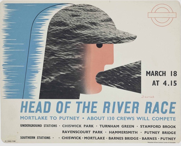 Davies HEAD OF THE RIVER RACE lithograph in colours, 1939