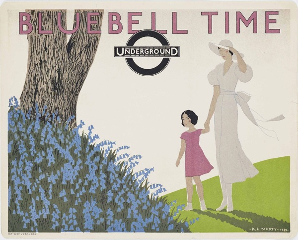 Andre Edouard Marty (1882-1974)  BLUEBELL TIME  lithograph in colours, 1933