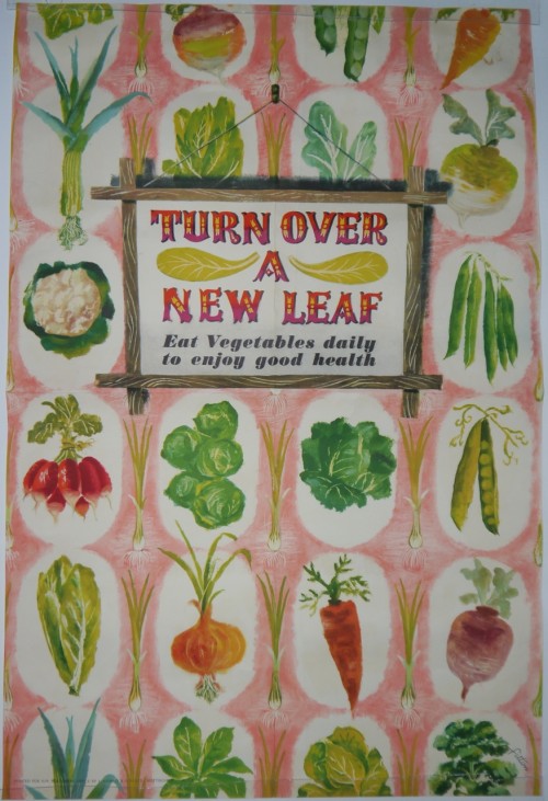 James Fitton Turn Over a New Leaf world war two propaganda food poster