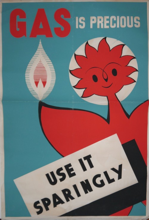 Mr Therm save gas poster world war two