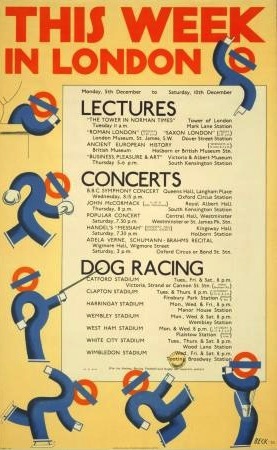 London Transport poster This week in London, by Harry Beck, 1932