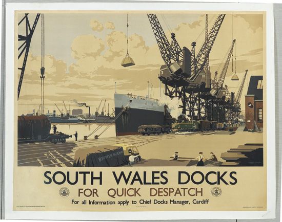 1935 Albert Martin South Wales Docks Railway poster