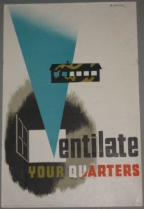 Abram Games Ventilate your quarters poster