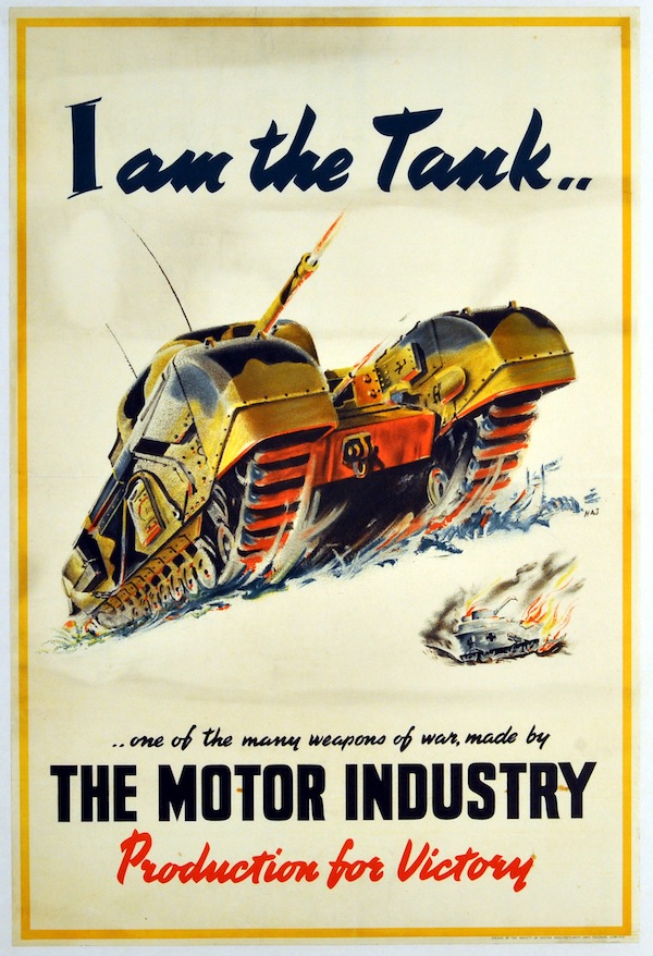 Motor Industry Association world war two poster tank