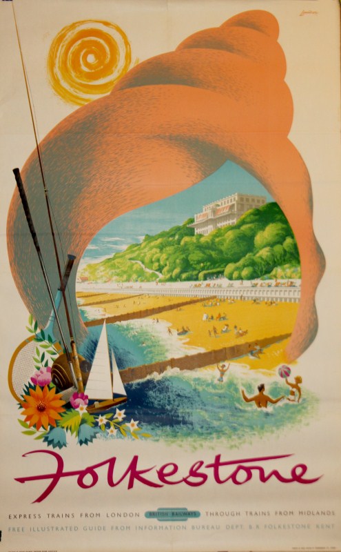 R M Lander folkestone poster British Railways