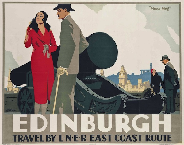 Frank Newbould (1887-1951)  EDINBURGH, 'MONS MEG'  lithograph in colours, 1935
