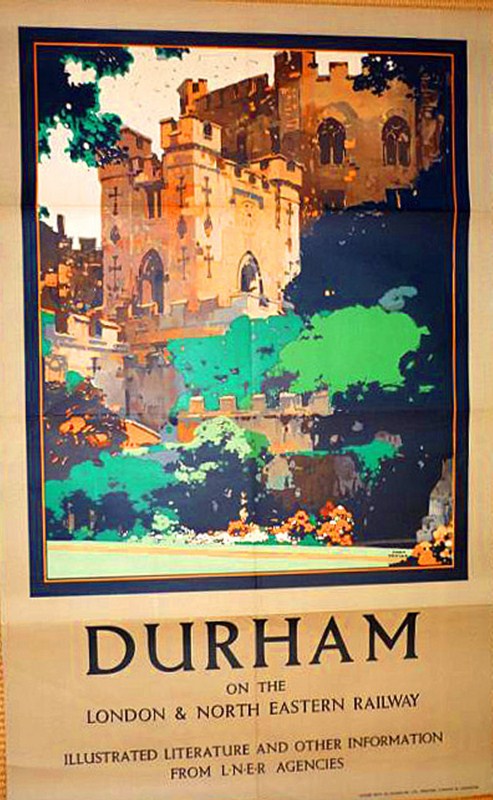 Fred Taylor Durham poster railways slightly askew