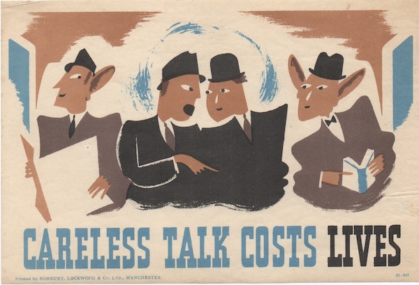 Freddie Reeves careless talks costs lives world war two propaganda posters