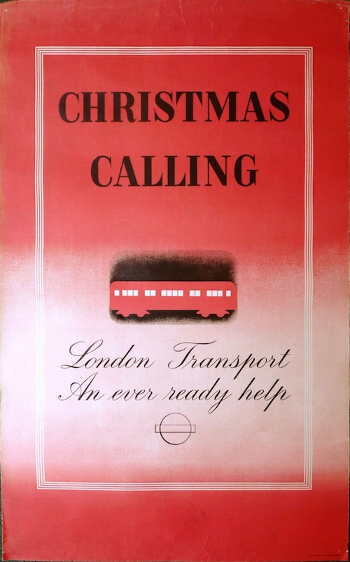 Original London Transport 1936 double-royal POSTER "Christmas Calling" by Tom Eckersley (1914-1997) & Eric Lombers (1914-1978),