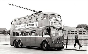 Bus with Eckersley Guinness poster