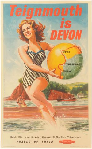 Teignmouth 1950s British Railways poster