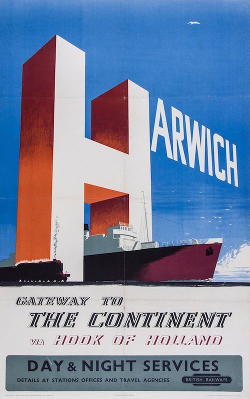 Harwich British Railways poster 1956