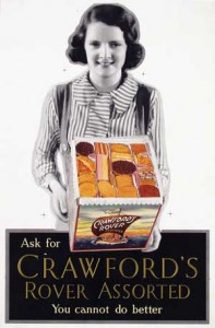 Crawfords Biscuits poster 1930s