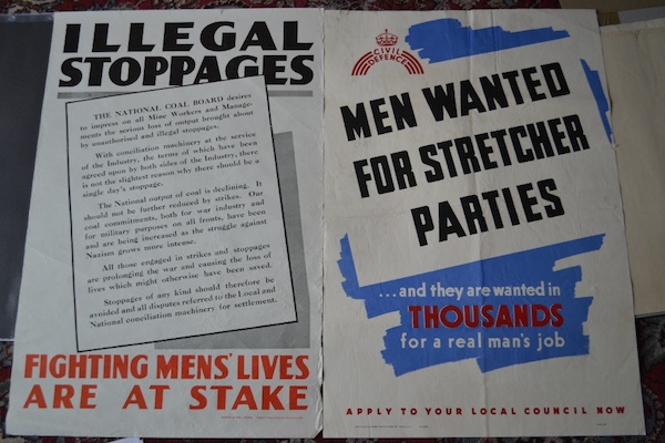 World war two propaganda poster illegal stoppages men wanted for stretcher parties