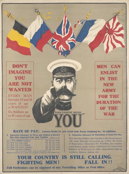 Lord Kitchener world war one recruiting poster leete