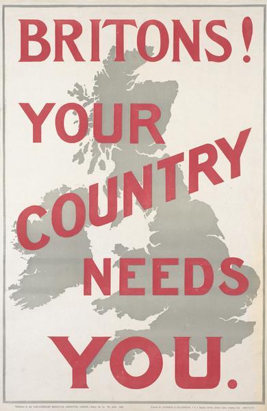 Your Country Needs You anonymous World War One recruiting poster