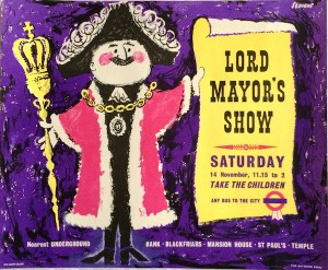 Original 1959 London Transport POSTER 'Lord Mayor's Show' by Harry Stevens (1919-2008)