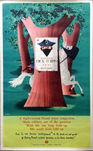 Original 1956 London Transport double-royal POSTER 'Epping Forest' (Dick Turpin) by John Bainbridge (1919-1978) who designed posters for LT from 1953- 1957.