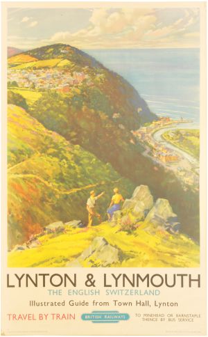 British Railways BR(S) double royal poster, LYNTON & LYNMOUTH, by Harry Riley