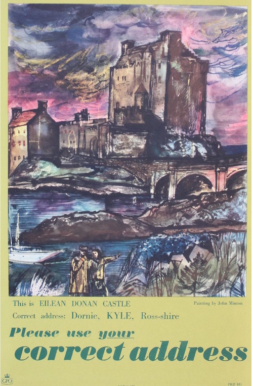 John Minton (1917-1957) This is Eilean Donan Castle, original GPO poster PRD 881 1957 - 37 x 25 cm