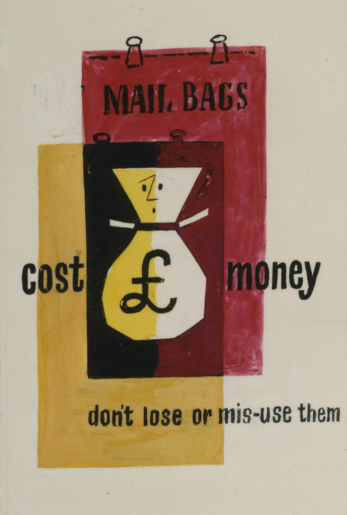 Tom Eckersley GPO internal poster mailbags 1950