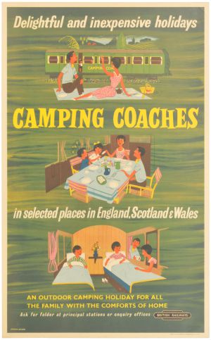 A BR double royal poster, CAMPING COACHES, by Studio Seven British Railways