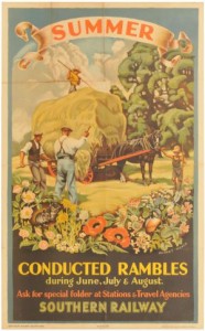 A Southern Railway double royal poster, SUMMER CONDUCTED RAMBLES, by Audrey Weber railway poster