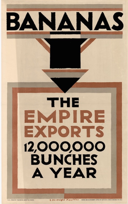 McKnight Kauffer Bananas Empire Marketing Board poster 1926 text poster