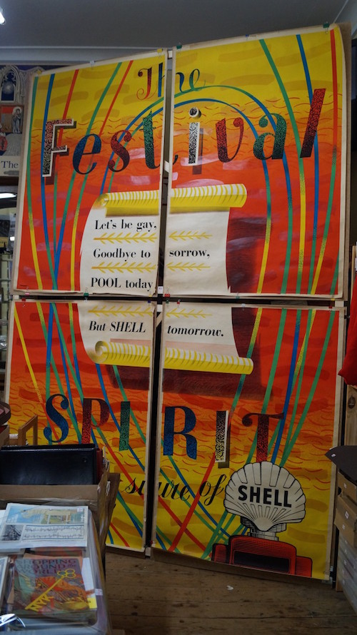 After Barnett Freedman, an extremely rare Shell advertising billboard poster, in four parts Festival of Britain poster 1951 Shell