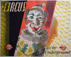 Barnett Freedman, 'Circus, Go By Underground', printed by Curwen Press, two colour lithographs London Transport poster