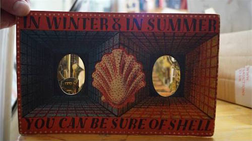 FREEDMAN (Barnett): 'In Winter & In Summer You Can Be Sure of Shell..'; rare accordian-folding peepshow diorama from a design by Freedman, comprising eight colour litho card sections with paper sides, reading 'Be Up to Date Shellubricate', 
