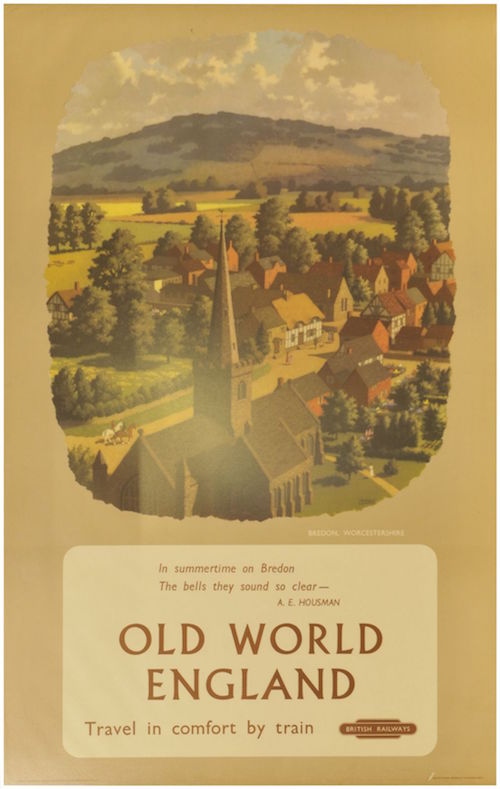 Railway Posters, Bredon, Lampitt: A BR(M) double royal poster, OLD WORLD ENGLAND, BREDON, WORCESTERSHIRE, by Ronald Lampitt