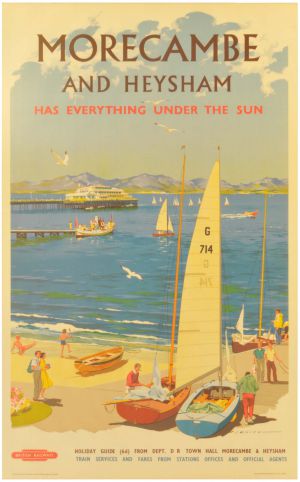 A BR(M) double royal poster, MORECAMBE & HEYSHAM, by A.J. Wilson.