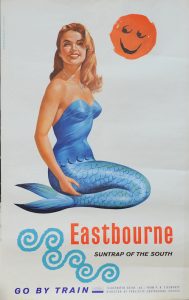 Kenneth Bromfield Eastbourne railway poster mermaid
