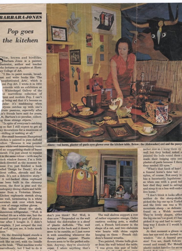 Barbara Jones kitchen newspaper cutting