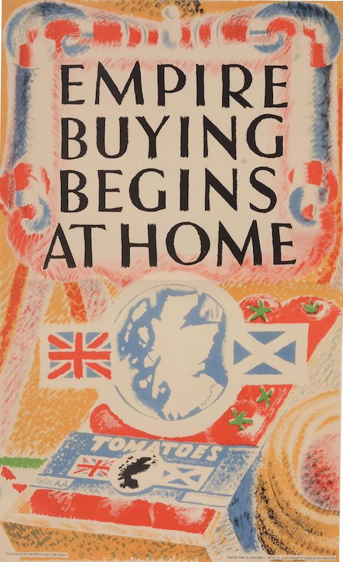 Clifford (1907-1985) & Rosemary (1910-1998) Ellis Empire Buying Begins At Home (Tomatoes) Colour lithographic poster, printed by Jordison & Co Ltd, London & Middlesborough 101 x 63cm (39 3/4 x 24 3/4in.) Unframed Commissioned by the Empire Marketing Board.