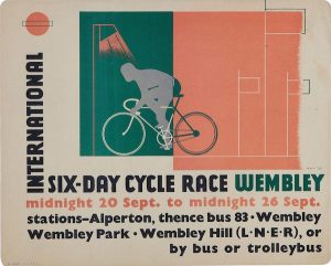 BEATH, John Myles Fleming (1913-1991) INTERNATIONAL SIX-DAY CYCLE RACE, WEMBLEY. London Underground lithographic poster in colours, 1936