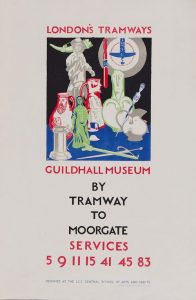FITTON, James (1899-1982) LONDON'S TRAMWAYS,Guildhall Museum lithographic poster in colours, 1925