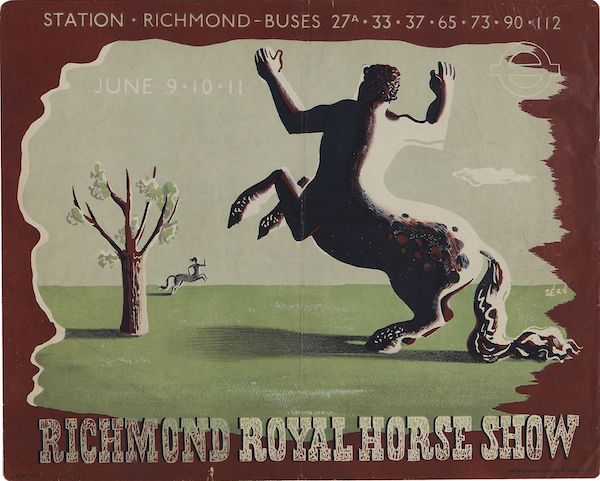 ZERO,Hans Schleger (1898-1976) RICHMOND ROYAL HORSE SHOW, London Underground lithographic poster in colours, 1938