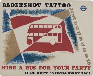 ECKERSLEY, Tom & LOMBERS, Eric ALDERSHOT TATTOO, London Underground lithographic poster in colours, 1936